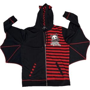 Skelanimals Women's L Diego Bat Full-Zip Hoodie Arm Wings Hot Topic Sweatshirt